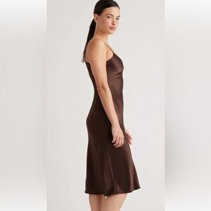 COPY - New Quince Chocolate Brown silk dress